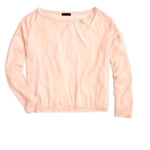 J.CREW Long Sleeve Tencel Tee In Subtle Pink Size XL
